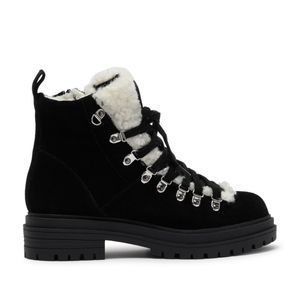 STEVE MADDEN RESA HIGH TOP SUEDE SHERPA LACE UP BO